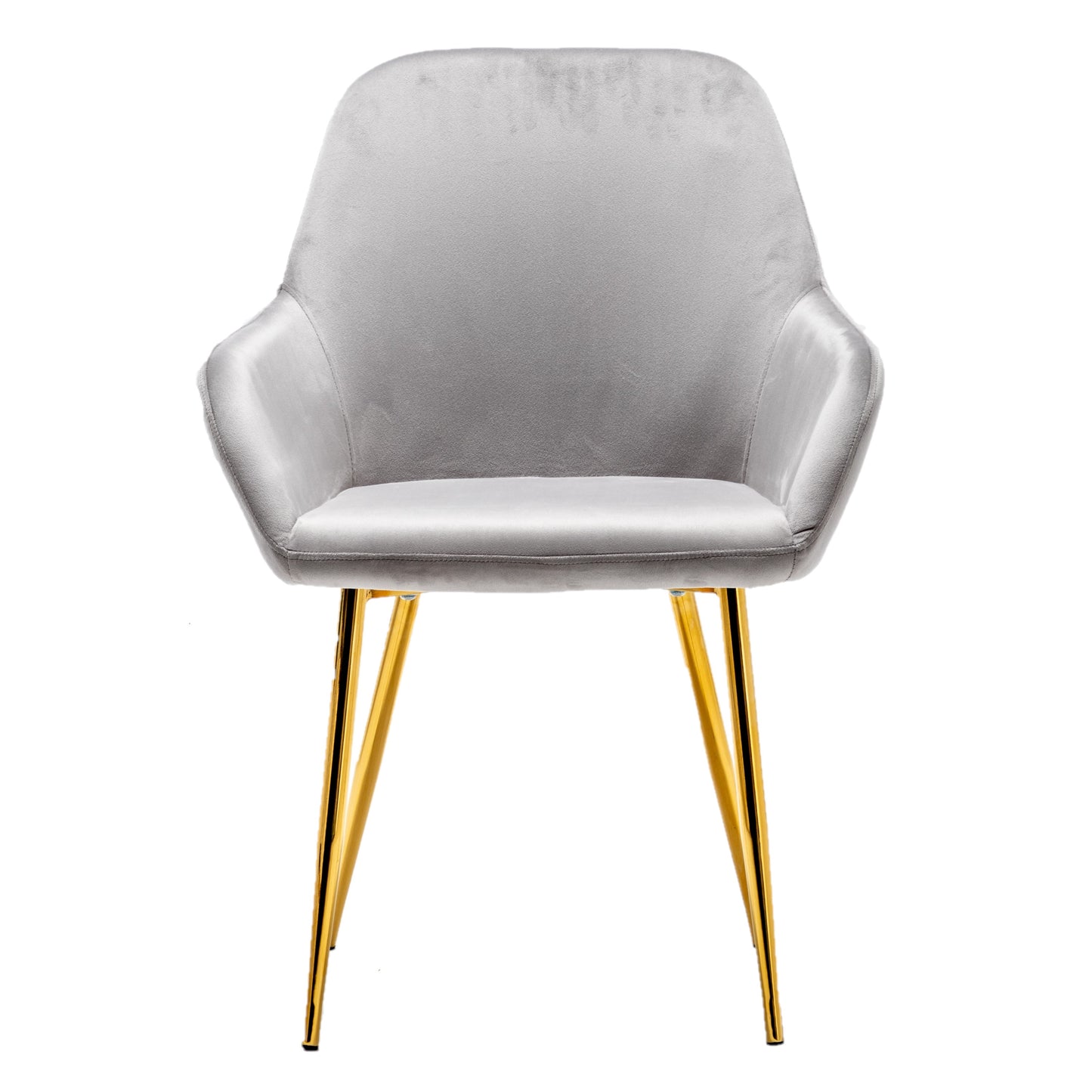 Sarah Premium Metallic Gray Accent Bucket Upholstered Modern Dining Chairs - Set of 2