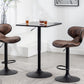 BTExpert Black Adjustable 27–36" Industrial Bar Table, Swivel Wood Top Square Pub Bistro
