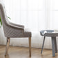 High Back Velvet Gray Tufted Upholstered Dining Chairs with Stainless steel legs - Set of 2