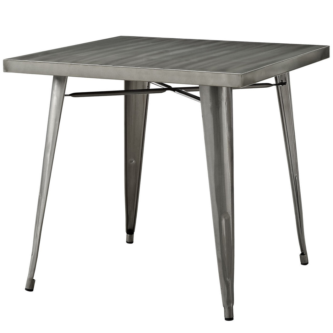 Industrial Antique Distressed Steel Metal Dining Square