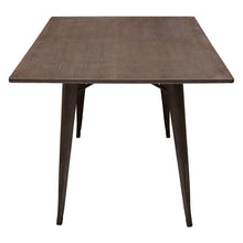 Industrial Antique Distressed Rustic Steel Metal Dining Rectangle Wood Table