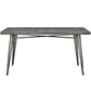 BTExpert Commercial Grade Indoor-Outdoor Industrial Rectangular Metallic Dining Table, Antique