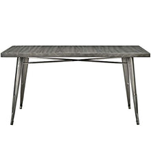Commercial Grade Indoor-Outdoor Industrial Rectangular Metallic Metal Dining Restaurant Kitchen table, Antique