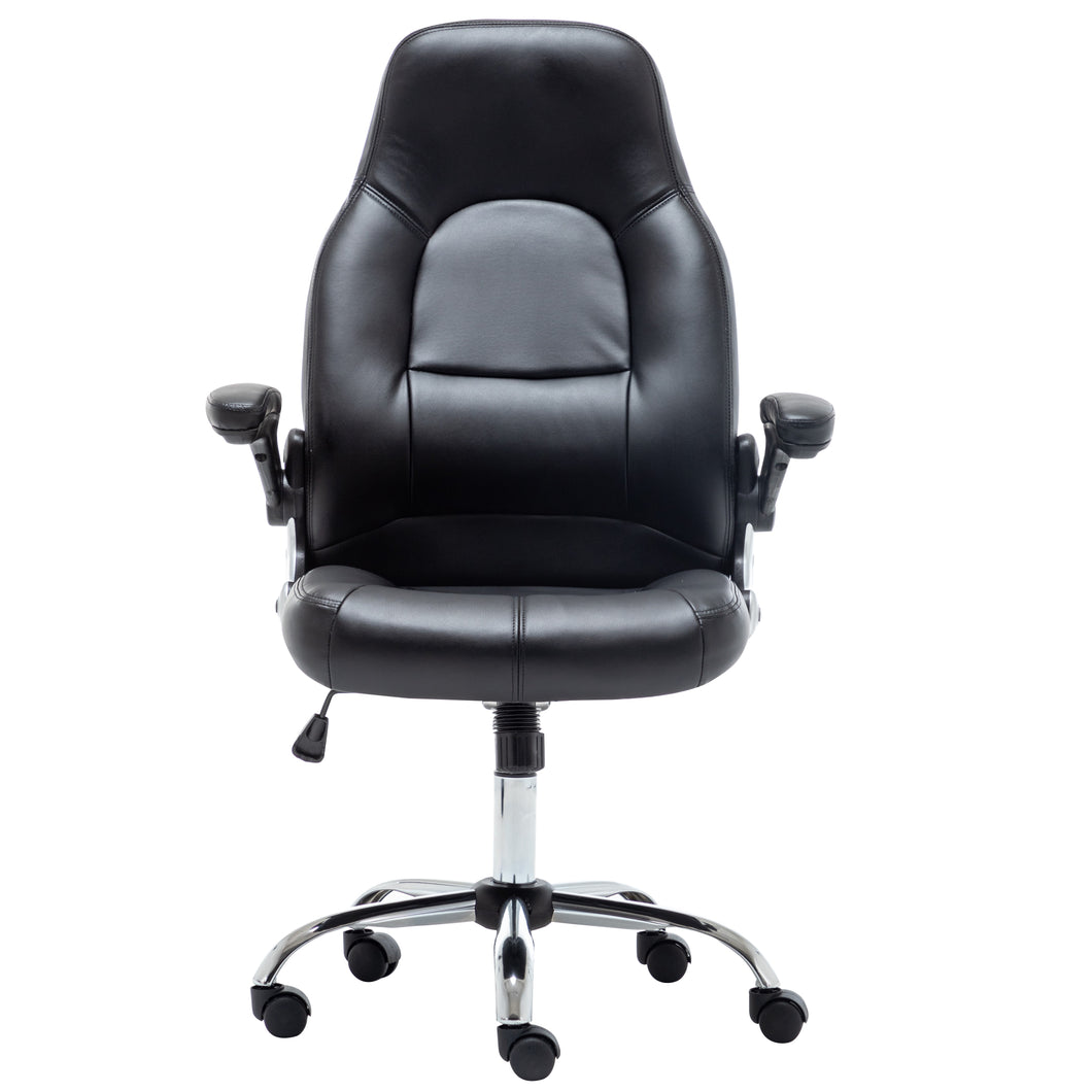 Executive Computer Office Desk Chair High Back Faux Leather Swivel Chair  Black