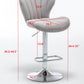 BTExpert Modern Nedaa Velvet Adjustable 36–44" High Back Bar Stools Grey Upholstered - Set of 2