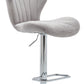 BTExpert Velvet Upholstered Dining Adjustable Height 36 44" High Back Stool Bar Chair Grey Velvet