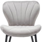 BTEXPERT Upholstered Modern Premium Grey Velvet Accent Dining Chair - Set of 2