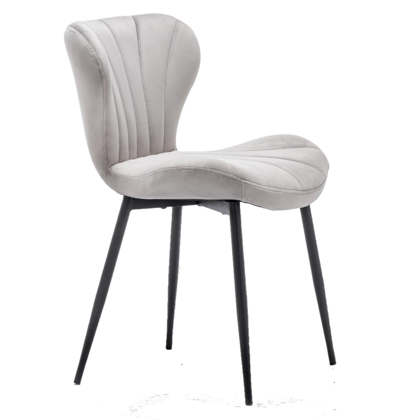 BTExpert Upholstered Modern Grey Velvet Accent Dining Chair
