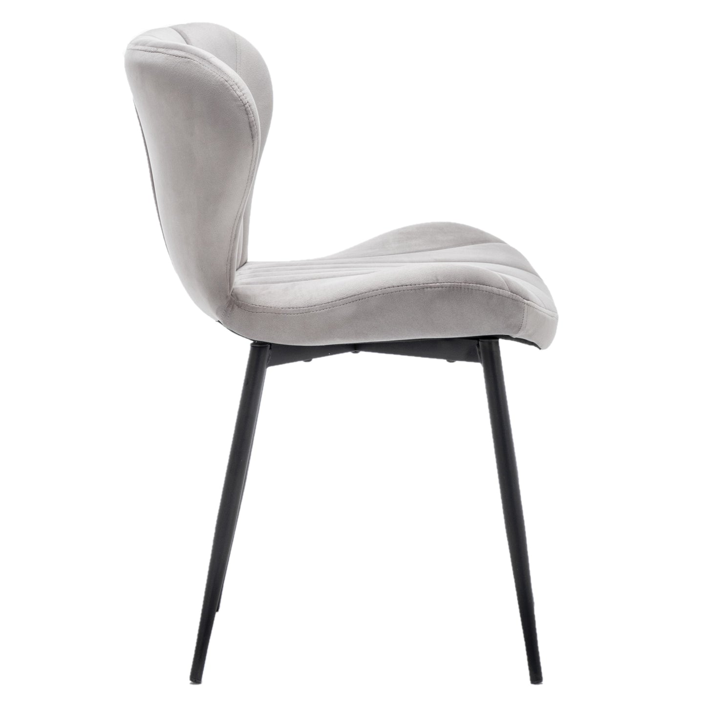 BTExpert Upholstered Modern Grey Velvet Accent Dining Chair