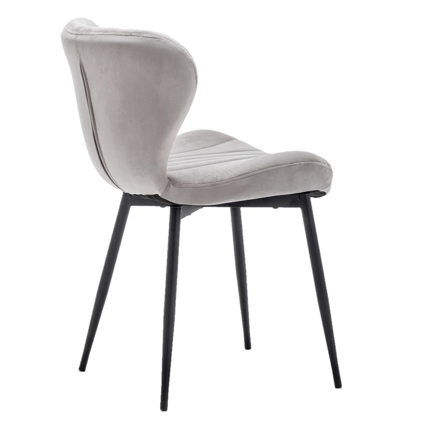 BTExpert Upholstered Modern Grey Velvet Accent Dining Chair