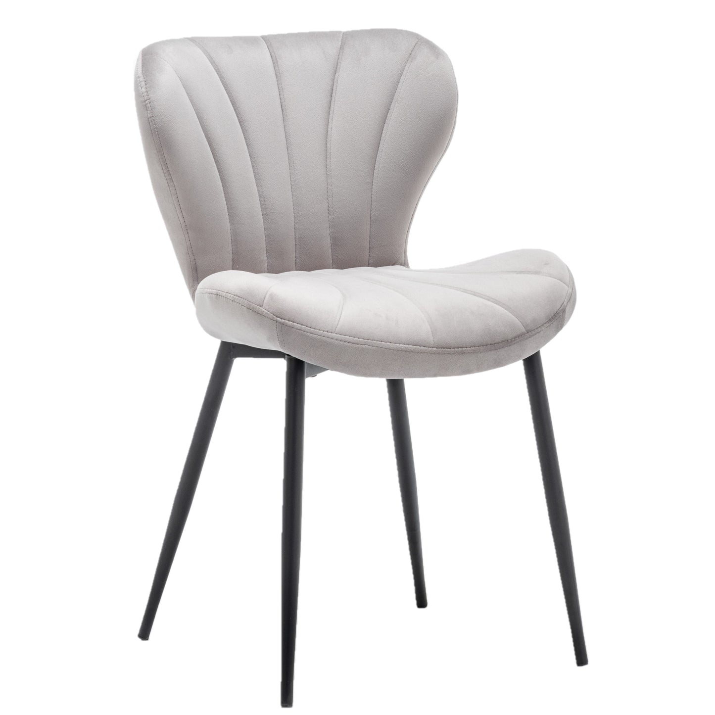 BTExpert Upholstered Modern Grey Velvet Accent Dining Chair