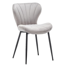 BTExpert Upholstered Modern Grey Velvet Accent Dining Chair