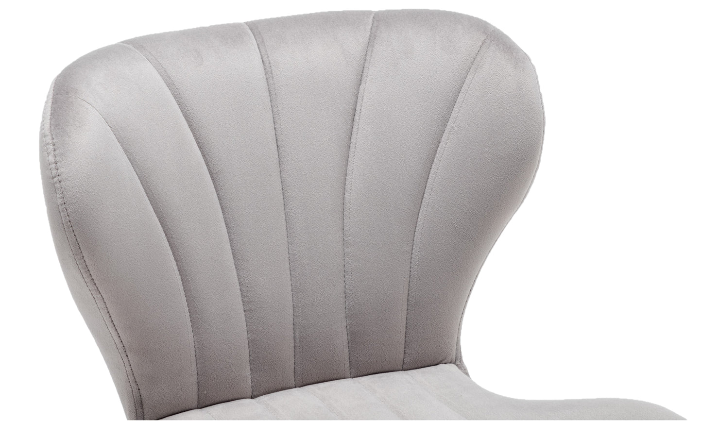 BTExpert Upholstered Modern Grey Velvet Accent Dining Chair