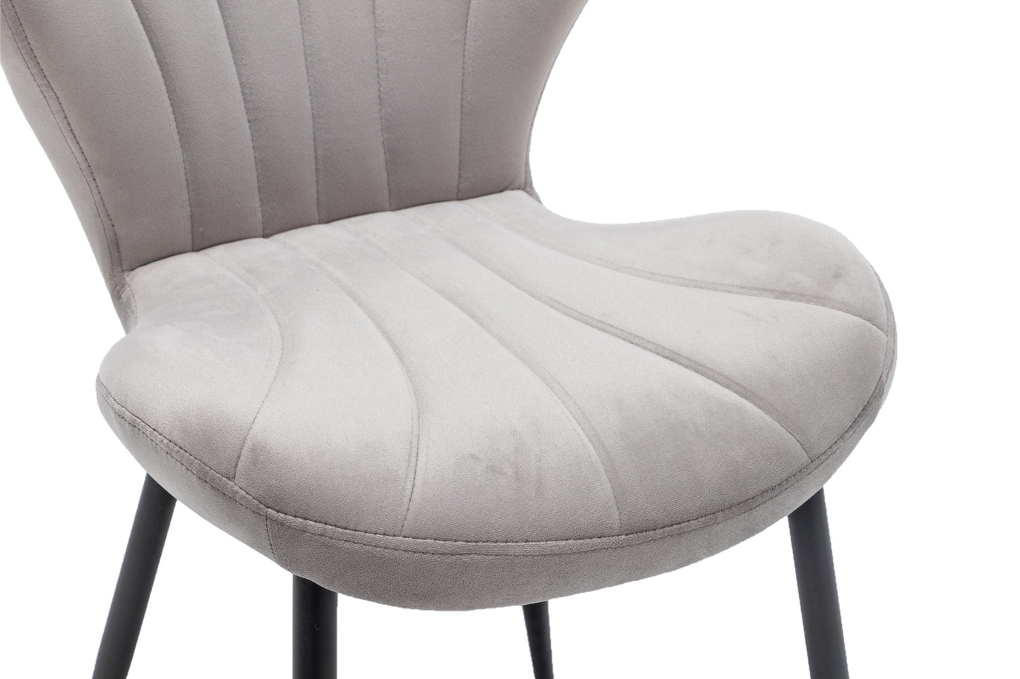 BTExpert Upholstered Modern Grey Velvet Accent Dining Chair