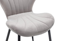 BTExpert Upholstered Modern Grey Velvet Accent Dining Chair