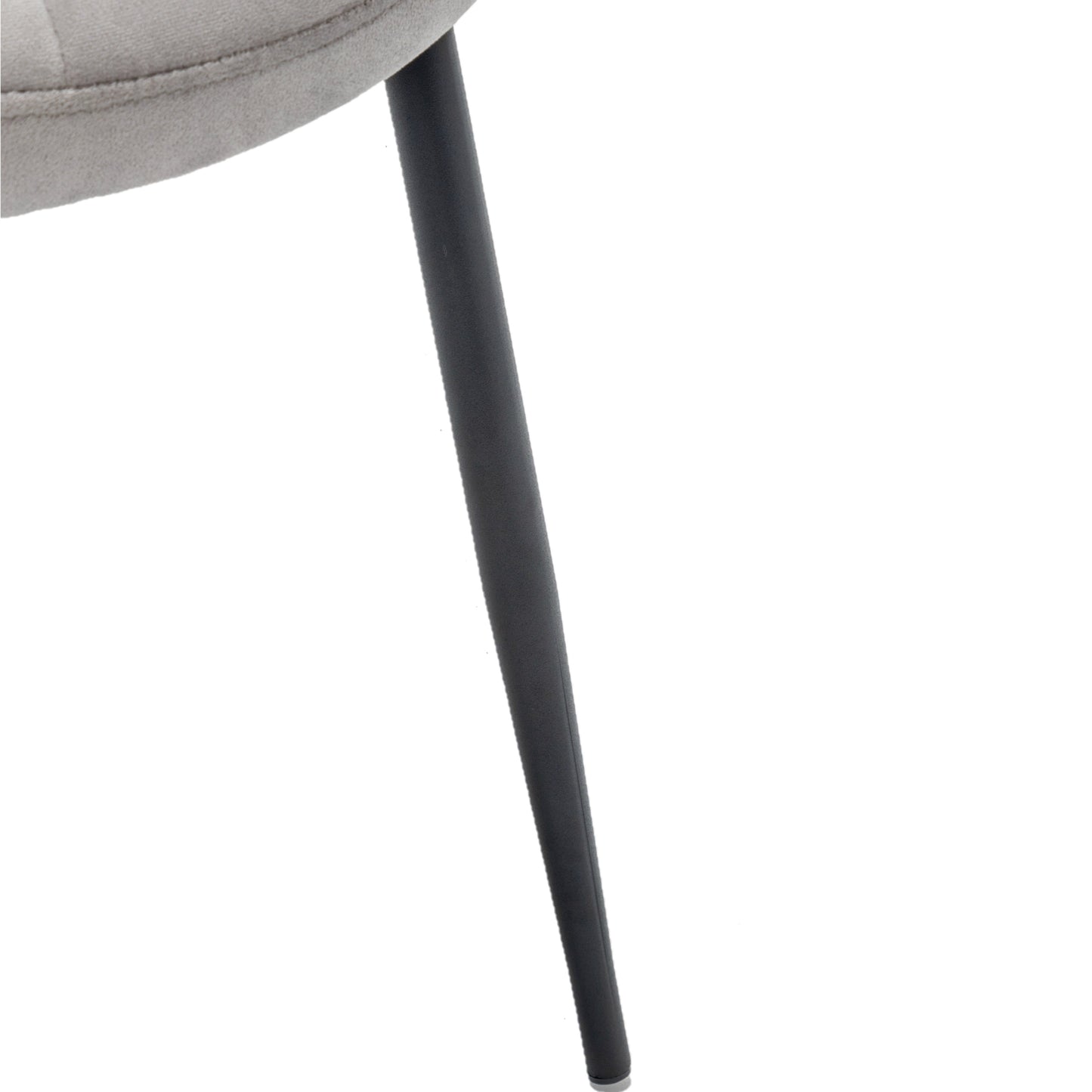 BTEXPERT Upholstered Modern Premium Grey Velvet Accent Dining Chair - Set of 2