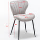 BTEXPERT Upholstered Modern Premium Grey Velvet Accent Dining Chair - Set of 2