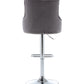 BTExpert Upholstered Dining Adjustable Seat, High Back Stool Bar Chair Gray Tufted - Set of 2