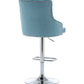 BTExpert Upholstered Dining Adjustable Seat, High Back Stool Bar Chair Teal Tufted Barstool