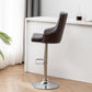 BTExpert Upholstered Dining Adjustable Seat, High Back Stool Bar Chair Gray Tufted - Set of 2