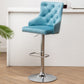BTExpert Upholstered Dining Adjustable Seat, High Back Stool Bar Chair Teal Tufted Barstool