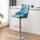 BTExpert Upholstered Dining Adjustable Seat, High Back Stool Bar Chair Teal Tufted Barstool