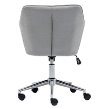 Gray Bucket Office 360 Swivel Diamond Tufted Plush Make-Up Vanity Office Task Executive Chair