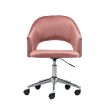 Btexpert Vanity Velvet RoseGold Makeup Dressing Office Task Work Adjustable Height Laiba Chair