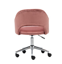 Btexpert Vanity Velvet RoseGold Makeup Dressing Office Task Work Adjustable Height Laiba Chair