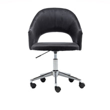 Sidra Vanity Velvet Black Makeup Dressing Office Task Work Adjustable Height Chair