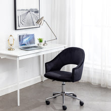 Sidra Vanity Velvet Black Makeup Dressing Office Task Work Adjustable Height Chair