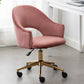 BTExpert Rose Gold Velvet Vanity Office Chair, Plush Elegant Design with Golden Frame