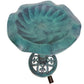 Verdigris Lily Leaf Pedestal Outdoor Garden Floral Bird Bath Decoration Accent