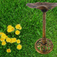 Golden Bronze Lily Leaf Pedestal Outdoor Garden Floral Bird Bath Decoration Accent