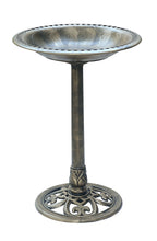Birdbath Copper Bronze 28" Height Pedestal Bird Bath Antique Outdoor Garden Vintage Yard Art Resin Fleur de lis Decoration Accents