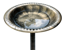 Birdbath Copper Bronze 28" Height Pedestal Bird Bath Antique Outdoor Garden Vintage Yard Art Resin Fleur de lis Decoration Accents