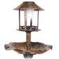 BTExpert Birdbath Vintage Gold Solar Lighted Pedestal Garden Fountain Decoration Accents