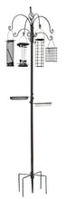 BTEXPERT 6-Hook Bath Feeding Station Kit, 4 Wild Multi Pole Steel Hanging Stand Suet Wire Peanut Tube Feeder 22" Wide x 96" Tall 5-Prong