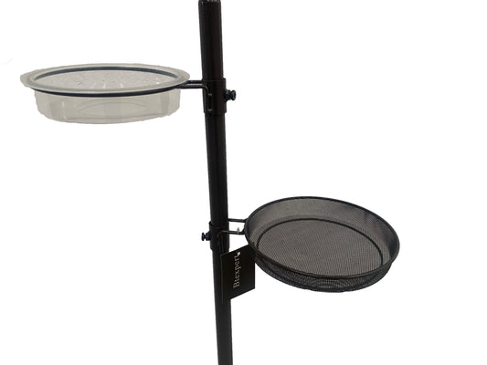 BTExpert 6-Hook Bird Feeding Station Kit, 4 Multi Feeder Poles with Suet, Wire, Peanut Tubes, 22" x 96", 5-Prong Steel Stand
