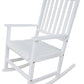 BTEXPERT Slatted Wooden Furniture Rocking Chair Garden Deck Porch Rocker, White, Indoor Outdoor