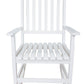 BTEXPERT Slatted Wooden Furniture Rocking Chair Garden Deck Porch Rocker, White, Indoor Outdoor