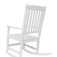 BTEXPERT Slatted Wooden Furniture Rocking Chair Garden Deck Porch Rocker, White, Indoor Outdoor