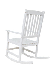 BTEXPERT Slatted Wooden Furniture Rocking Chair Garden Deck Porch Rocker, White, Indoor Outdoor