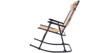 BTEXPERT Zero Gravity Folding Rocker Porch Sunshade Canopy Headrest Pillow Metal Outdoor Arm Beige, One Piece, Tan, Rocking Chair