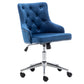 BTExpert Adjustable Velvet Navy Blue Tufted Leisure Chrome Nail Head Trim Upholstery Home Office Chair