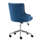BTExpert Adjustable Velvet Navy Blue Tufted Leisure Chrome Nail Head Trim Upholstery Home Office Chair
