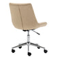 Home Office Desk Faux Leather Adjustable Beige Leisure Chrome Base Swivel Chair