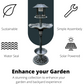 BTExpert Birdbath Vintage Grey Solar Lighted Bath Garden Fountain Decoration Accents