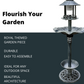 BTExpert Birdbath Vintage Grey Solar Lighted Bath Garden Fountain Decoration Accents
