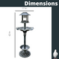 BTExpert Birdbath Vintage Grey Solar Lighted Bath Garden Fountain Decoration Accents